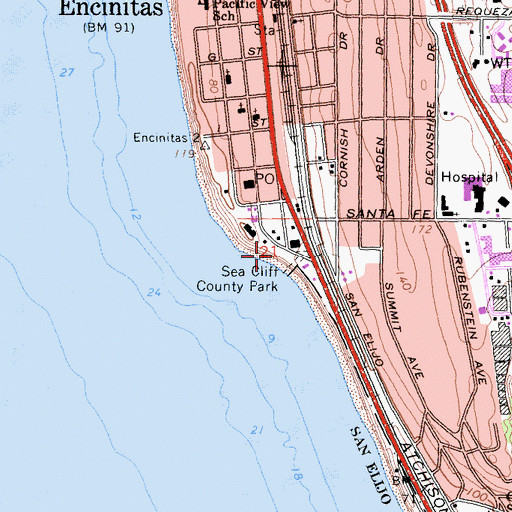 Topographic Map of Sea Cliff County Park, CA