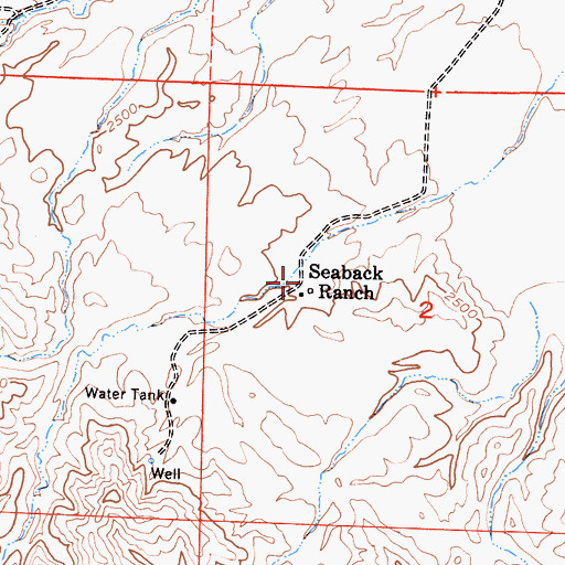 Topographic Map of Seaback Ranch, CA