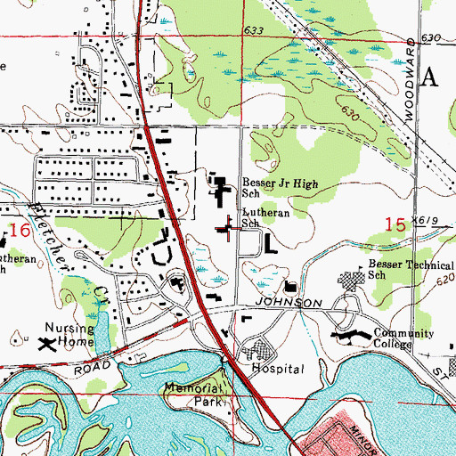 Topographic Map of Immanuel Lutheran School, MI