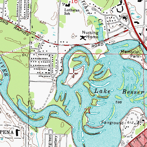 Topographic Map of Cow Island, MI