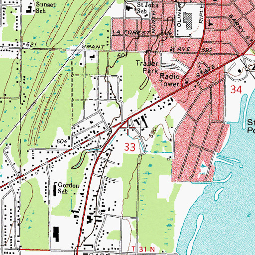 Topographic Map of Pheonix Medical Group, MI