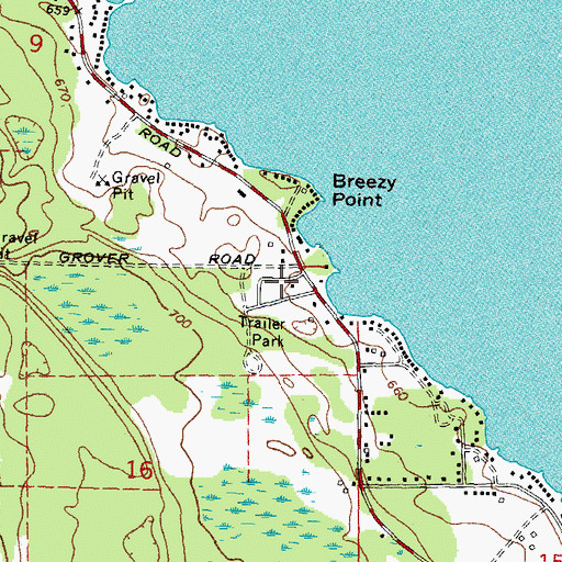 Topographic Map of Lakeshore Estates Mobile Home Park, MI