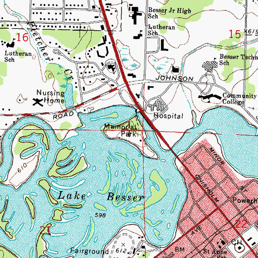 Topographic Map of Duck Park, MI