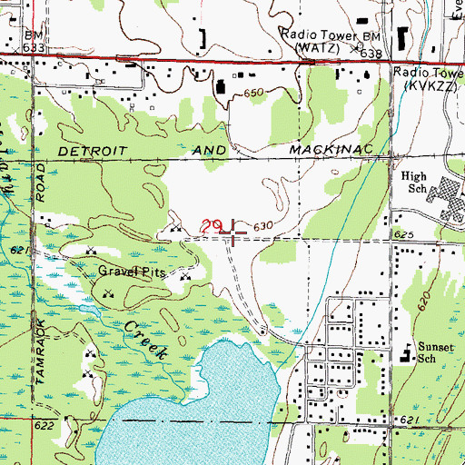 Topographic Map of Thunder Bay Junior High School, MI