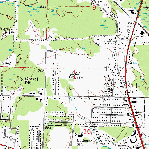 Topographic Map of Alpena Golf Club, MI