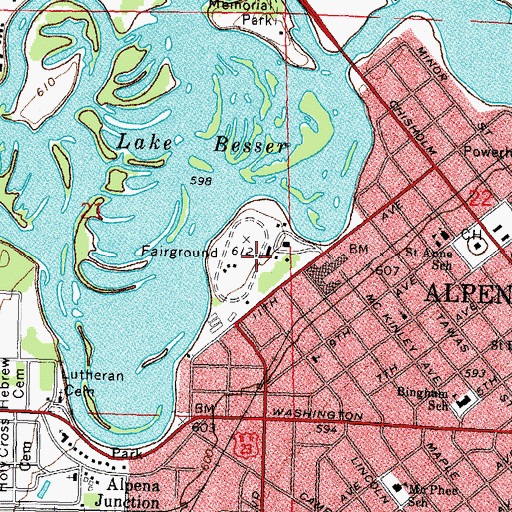 Topographic Map of Alpena County Fairgrounds, MI