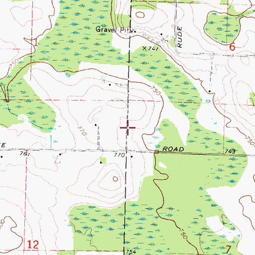 Topographic Map of Thunder Bay Baptist Church, MI