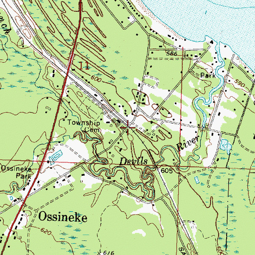 Topographic Map of Ossineke Station, MI