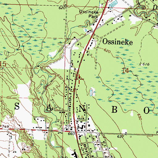 Topographic Map of Alcona Health Center, MI