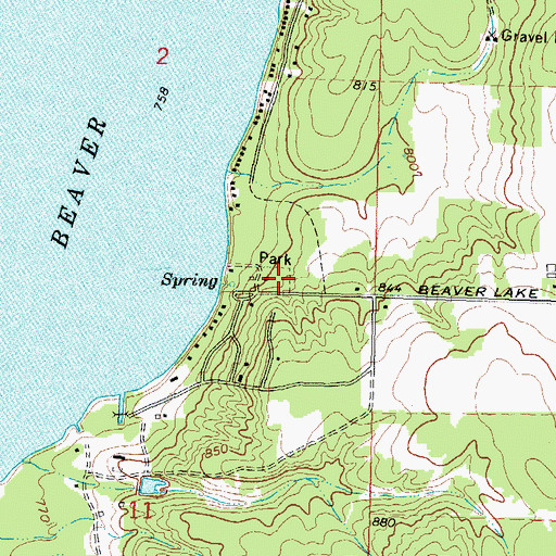 Topographic Map of Beaver Lake County Park, MI