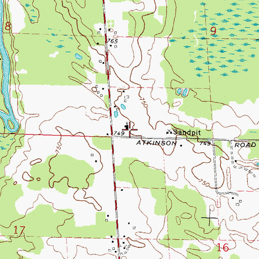 Topographic Map of Community of Christ Church, MI