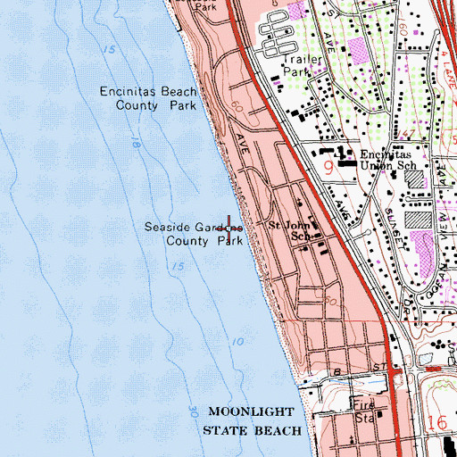 Topographic Map of Seaside Gardens County Park, CA
