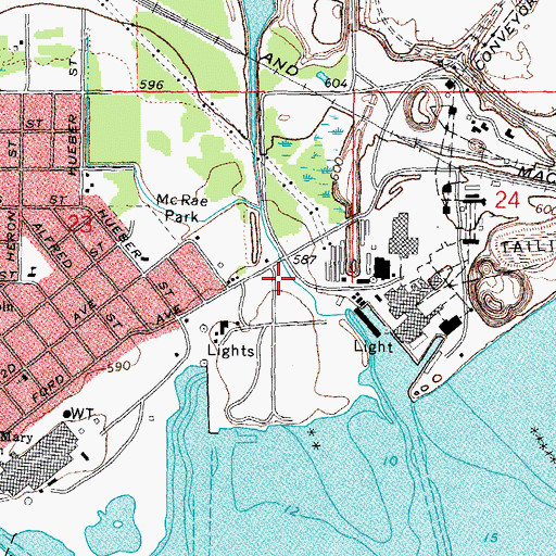Topographic Map of World's Largest Cement Plant Historical Marker, MI