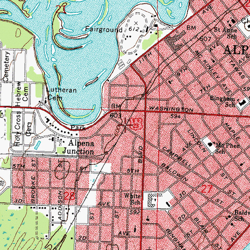 Topographic Map of Monarch Mill Historical Marker, MI
