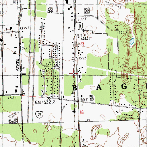Topographic Map of Church of Christ, MI