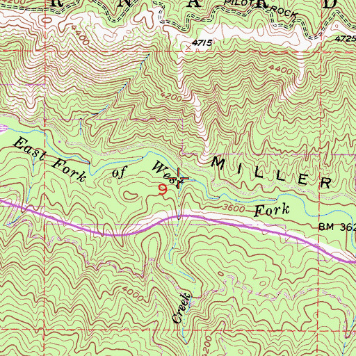 Topographic Map of Seeley Creek, CA