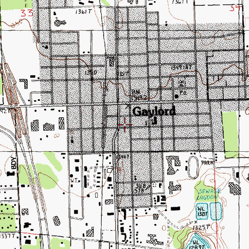 Topographic Map of First Congregational Church, MI