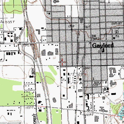 Topographic Map of Calvary Baptist Church, MI