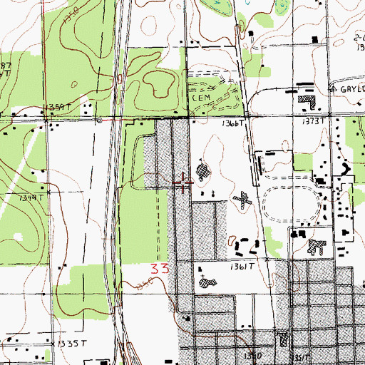 Topographic Map of Gaylord Family Fellowship Church, MI