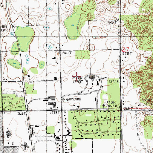 Topographic Map of J Richard Yull Alpine Center Complex, MI