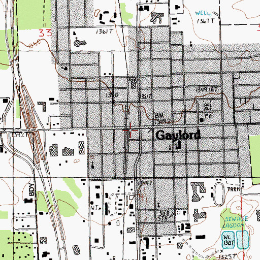 Topographic Map of Gaylord Station, MI