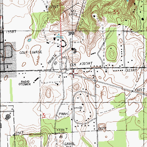 Topographic Map of Gaylord Family Practice Associates, MI
