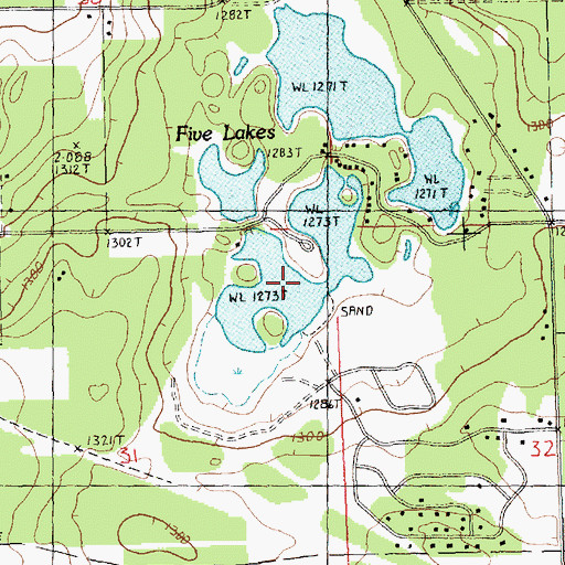Topographic Map of Lake Five, MI
