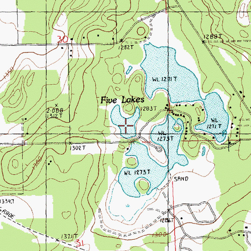 Topographic Map of Lake Four, MI