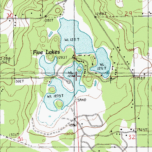 Topographic Map of Lake Three, MI
