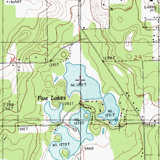 Topographic Map of Lake Two, MI