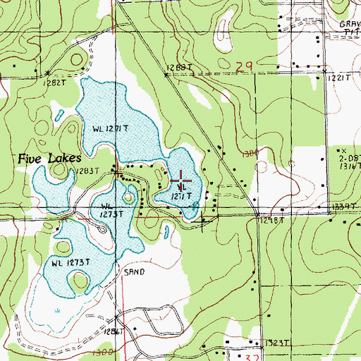 Topographic Map of Lake One, MI