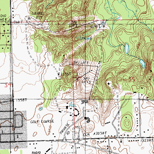 Topographic Map of Otsego Club's The Tribute Course, MI