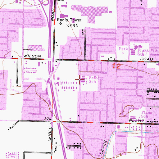 Topographic Map of Amy B Siebert Elementary School, CA