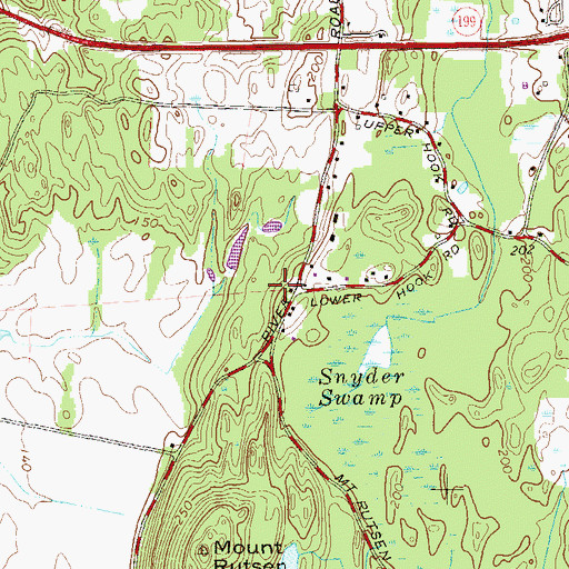 Topographic Map of Hook School (historical), NY