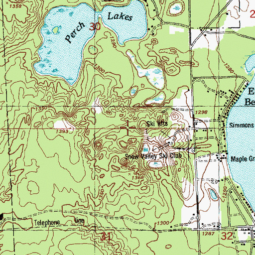 Topographic Map of Natural Golf Course, MI