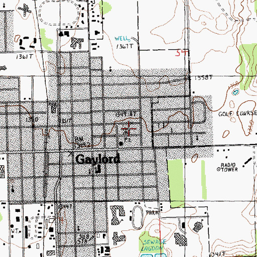 Topographic Map of Freel Park, MI