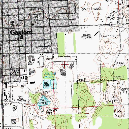 Topographic Map of Maple Map School, MI