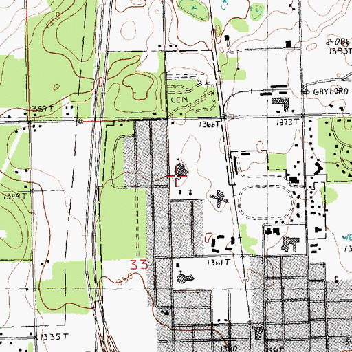 Topographic Map of North Ohio Elementary School, MI