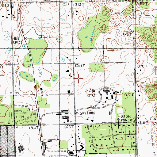 Topographic Map of Gaylord High School, MI