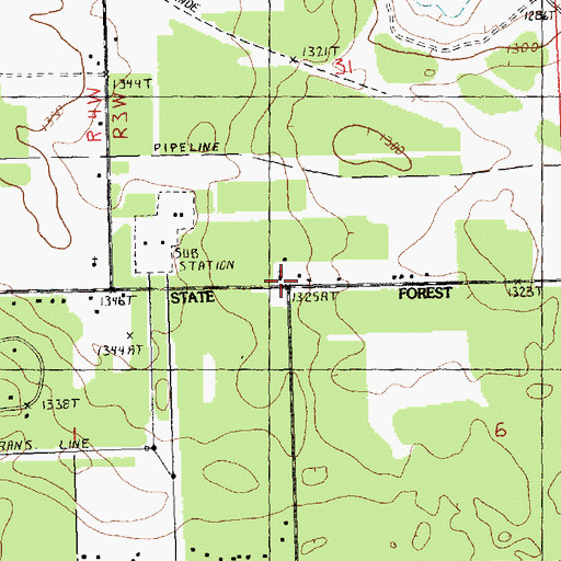 Topographic Map of Grace Baptist Church, MI