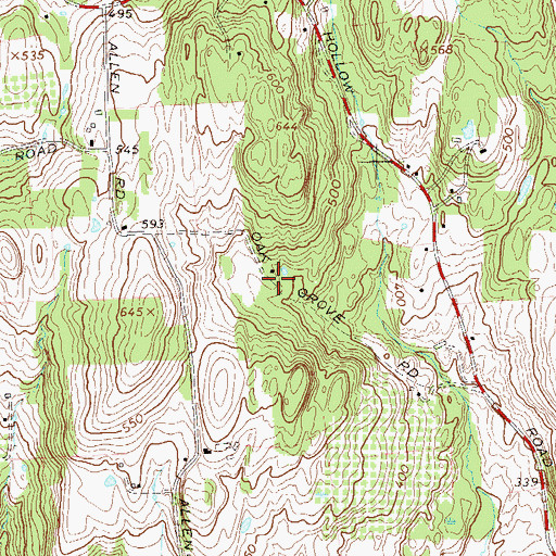Topographic Map of Oak Grove School (historical), NY