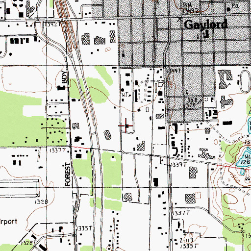 Topographic Map of Otsego County Fire Department, MI