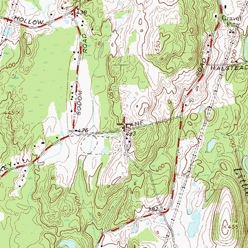 Topographic Map of Ruskey School (historical), NY