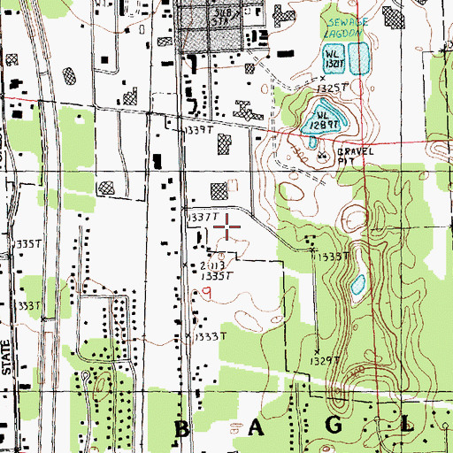 Topographic Map of Gaylord Post Office, MI