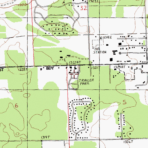Topographic Map of Nottingham Forest Mobile Home Park, MI