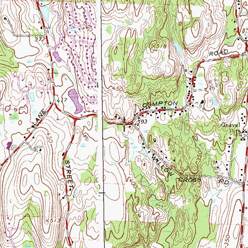 Topographic Map of Campton School (historical), NY