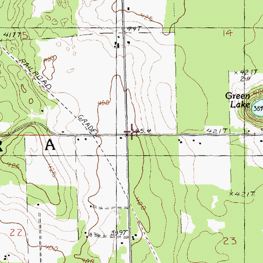 Topographic Map of Hallock Post Office (historical), MI