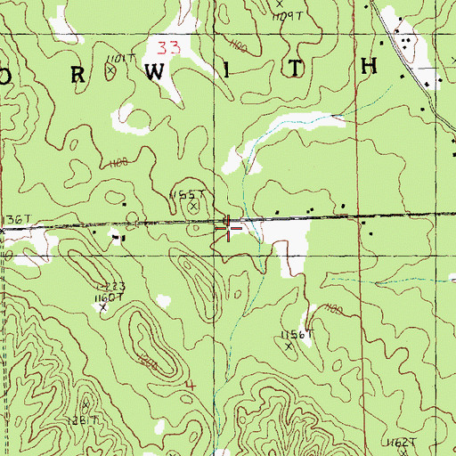 Topographic Map of Brown's Dale Post Office (historical), MI