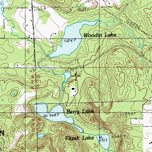 Topographic Map of Berryville Post Office (historical), MI