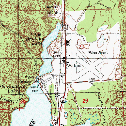 Topographic Map of Otsego Lake Township Hall, MI